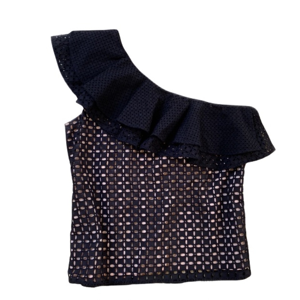 NWOT J.Crew One Shoulder Eyelet Top - Picture 3 of 7
